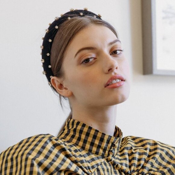NEW Jennifer Behr Joy Velvet Crystal Embellished Headband main image 4